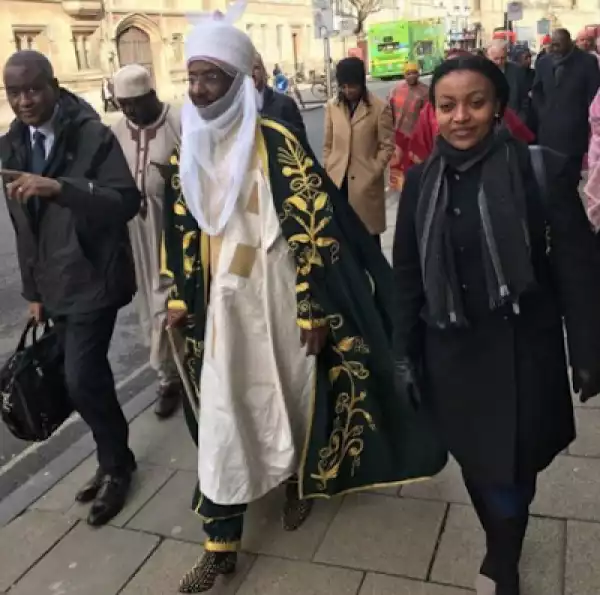 Photo: Emir of Kano, Sanusi Lamido Walks The Street Of Oxford UK In Traditional Regalia